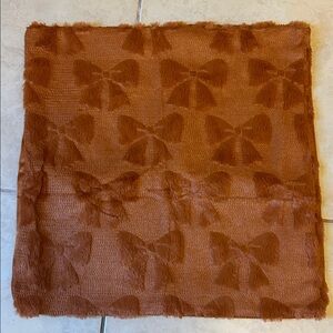 Textured Bows burnt orange Fabric with Bow Design Pillow covers 18x18